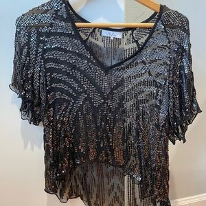 Parker black sequin top